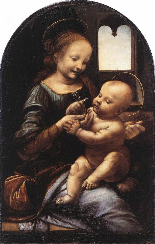  Leonardo  Da Vinci Madonna Benois Madonna with a Flower France oil painting art